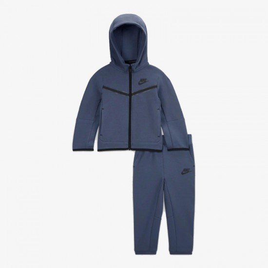 NIKE TECH FLEECE ΜΠΛΕ ΣΚΟΥΡΟ ΠΑΙΔΙΚΟ ΣΕΤ ΦΟΡΜΑΣ
