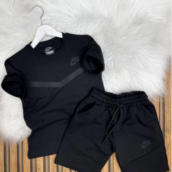 Nike Tech Fleece Μαύρο Καλοκαιρινό Σέτ