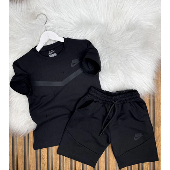 Nike Tech Fleece Μαύρο Καλοκαιρινό Σέτ