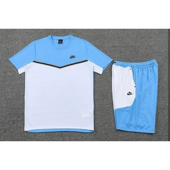 Nike Tech Fleece Άσπρο/Γαλάζιο Καλοκαιρινό Σέτ