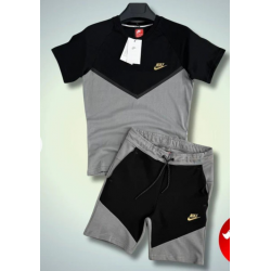 Nike Tech Fleece Γκρί/Μαύρο Καλοκαιρινό Σέτ