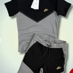 Nike Tech Fleece Γκρί/Μαύρο Καλοκαιρινό Σέτ