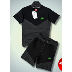 Nike Tech Fleece Γκρί Σκούρο/Μαύρο Καλοκαιρινό Σέτ