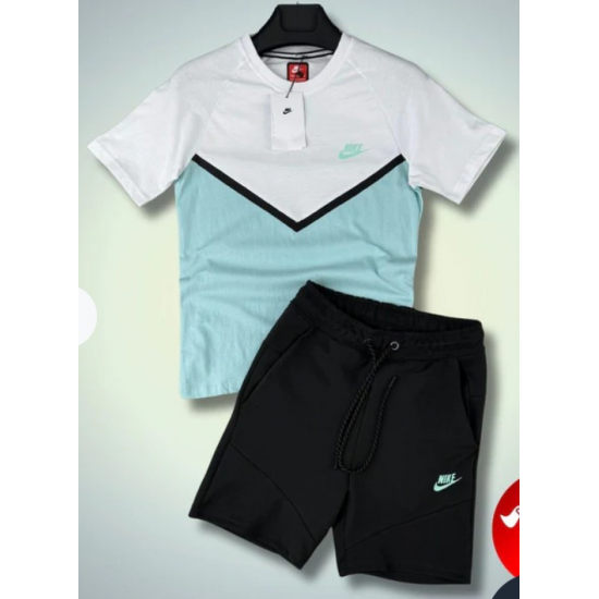 Nike Tech Fleece Γαλάζιο/Μαύρο Καλοκαιρινό Σέτ