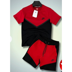 Nike Tech Fleece Κόκκινες Καλοκαιρινό Σέτ