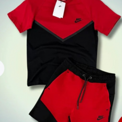 Nike Tech Fleece Κόκκινες Καλοκαιρινό Σέτ