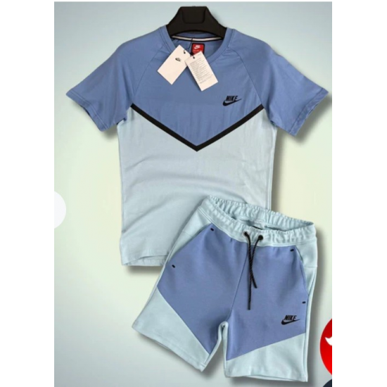 Nike Tech Fleece Γαλάζιο/Μπλέ Καλοκαιρινό Σέτ