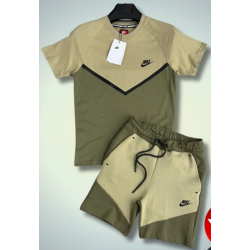 Nike Tech Fleece Μπέζ/΄Λαδί Καλοκαιρινό Σέτ